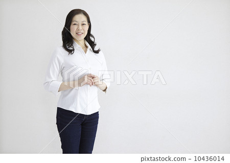 Women in forties refreshing and speechless natural light portrait 10436014