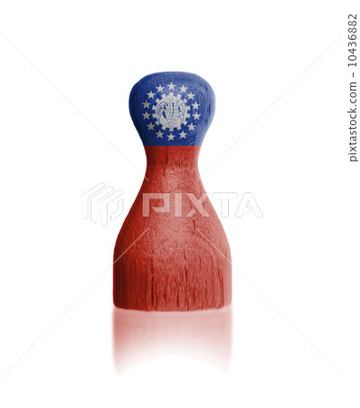 Wooden pawn with a flag painting 10436882