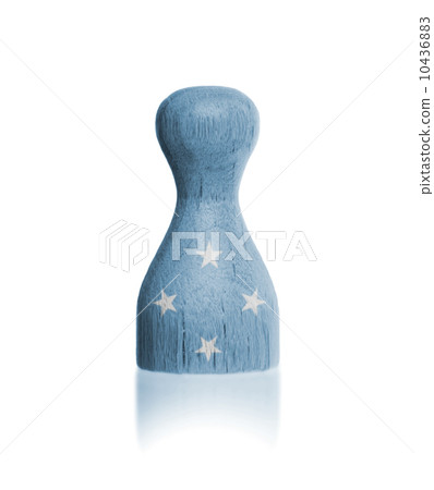 Wooden pawn with a flag painting 10436883