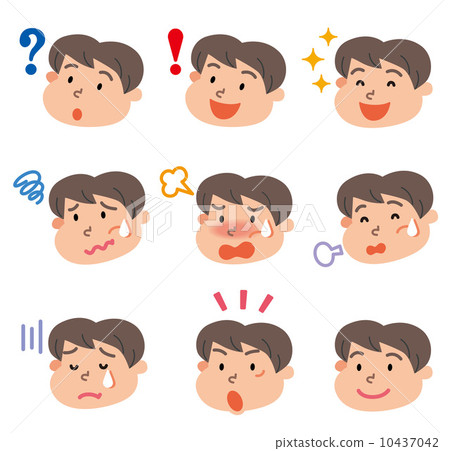 面部表情各種各樣的小學生例證 10437042
