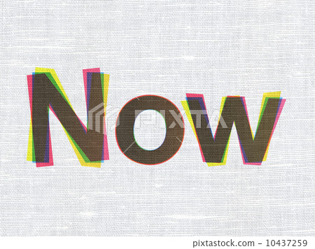 Time concept: Now on fabric texture background Time concept: Now on fabric texture background 10437259