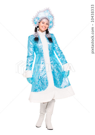 Young brunette posing in winter costume 10438333