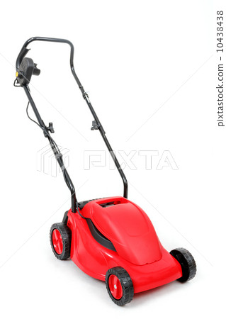 new red lawnmower on white background new red lawnmower on white background 10438438