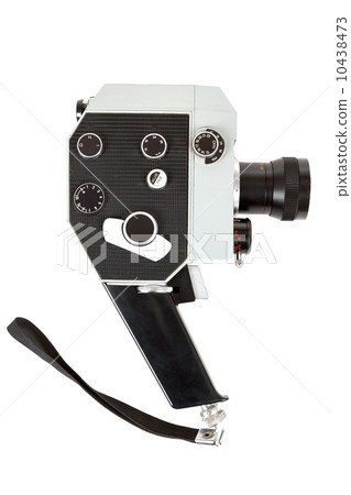 Old 8mm movie camera on white 10438473