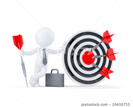 Businessman hold big archery target. 10438755