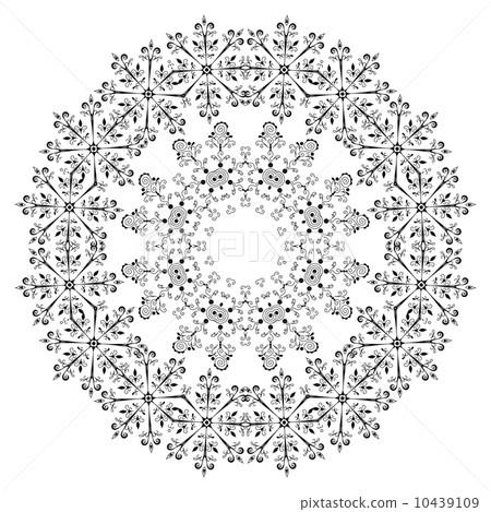Pattern of snowflakes, contours Pattern of snowflakes, contours 10439109