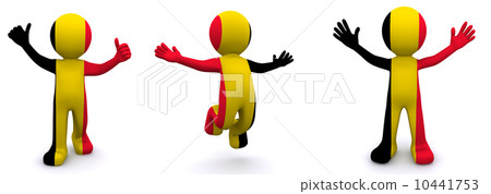 3d character textured with flag of Belgium 10441753