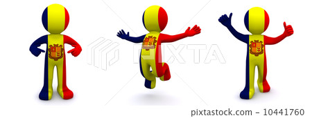 3d character textured with flag of Andorra 10441760