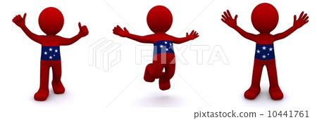 3d character textured with flag of Samoa 10441761