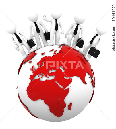 Business team on top of the globe. European and African side 10441973