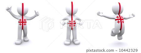 3d character textured with flag of Georgia 10442329
