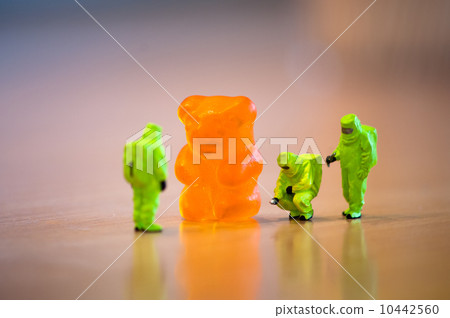 Suspicious object. Scientists inspecting Suspicious object. Scientists inspecting 10442560
