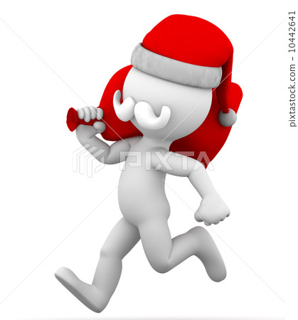 Santa Claus running with bag full of gifts Santa Claus running with bag full of gifts 10442641