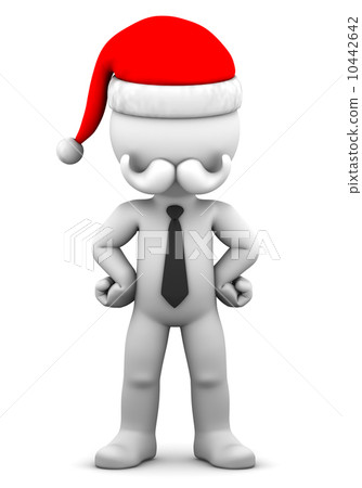 3d Businessman wearing tie and Santa Claus hat 3d Businessman wearing tie and Santa Claus hat 10442642