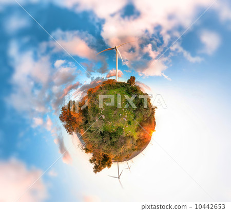 Little Planet with wind turbines 10442653