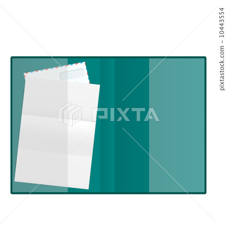 Open folder with paper and envelope, isolated on white backgroun Open folder with paper and envelope, isolated on white backgroun 10443554