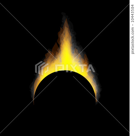 Burning fire flame on black background Burning fire flame on black background 10443584