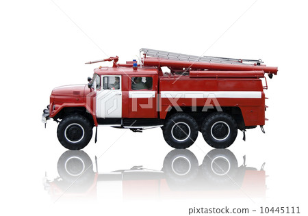 vintage fire truck isolated on white vintage fire truck isolated on white 10445111