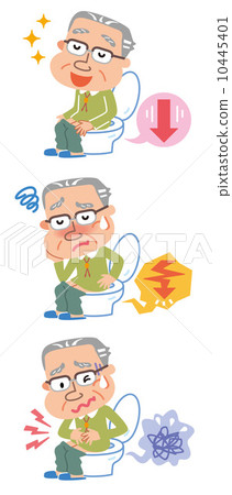 Breathing freely constipation diarrhea elderly male illustration 10445401