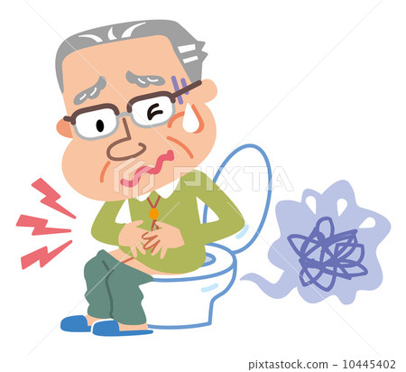 Bowel movement diarrhea elderly male illustration 10445402