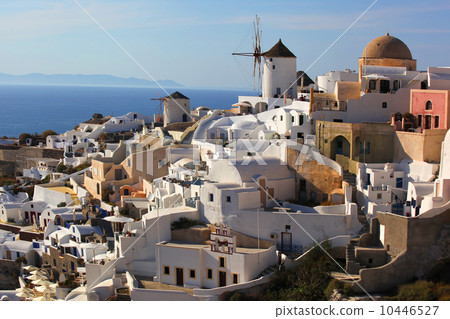 Windmills in Oia village,  Santorini island, Greece 10446527