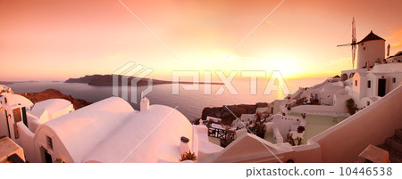 Windmills in Oia village,  Santorini island, Greece 10446538