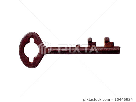 Old rusty key isolated on a white Old rusty key isolated on a white 10446924
