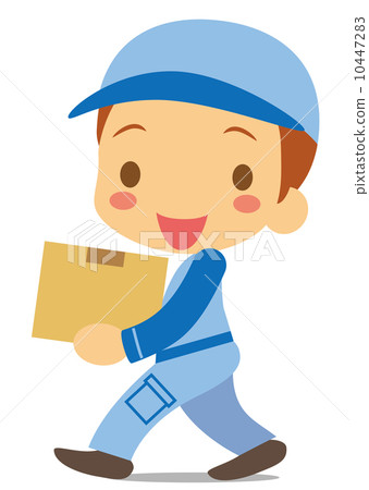 A worker carrying a cardboard box with a smile A worker carrying a cardboard box with a smile 10447283