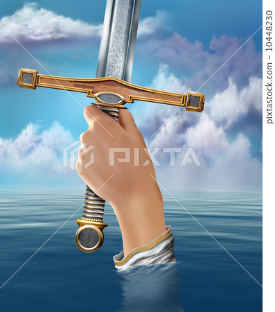Lady of the Lake raising Excalibur 10448230