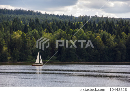 Sailboat on Lipno lake, Czech Republic. Sailboat on Lipno lake, Czech Republic. 10448828
