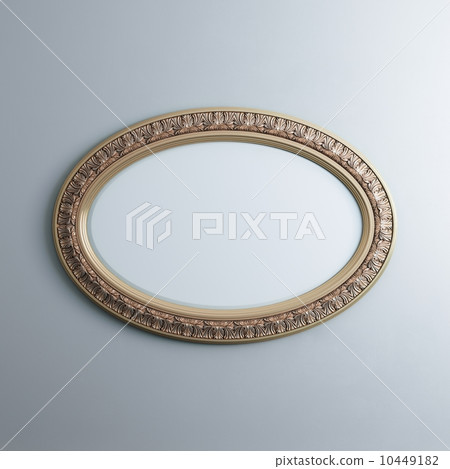 Golden Frame On White Wall (Oval Horizontal Version) Golden Frame On White Wall (Oval Horizontal Version) 10449182