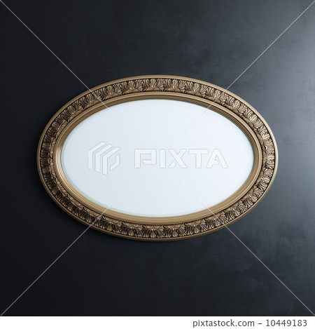 Classic Carved Frame On Black Wall (Oval Horizontal Version) 10449183