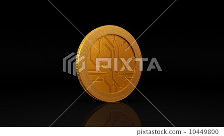 digital currency gold coin dark 45 degree 10449800