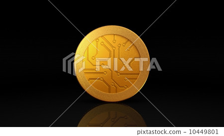 digital currency gold coin dark 10449801
