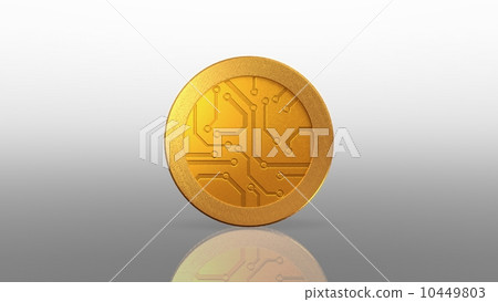 digital currency gold coin white 10449803
