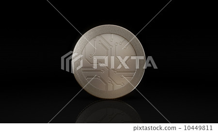 digital currency silver coin dark 10449811