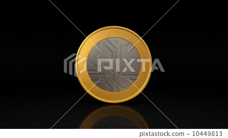 digital currency silver gold coin dark 10449813