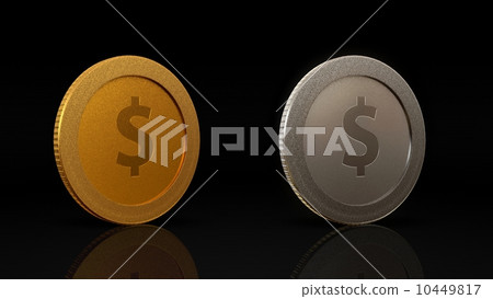 dollar currency coins exchange dark 45 degree 10449817