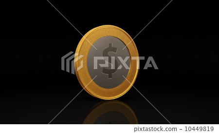 dollar currency gold silver coin exchange dark 45 degree 10449819