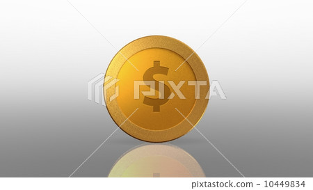 dollar currency gold coin white exchange 10449834