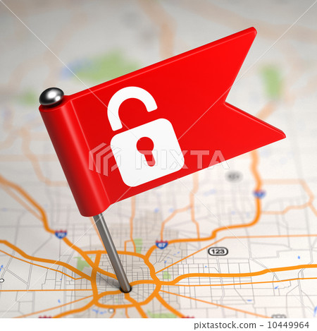 Security Concept - Small Flag on a Map Background. Security Concept - Small Flag on a Map Background. 10449964