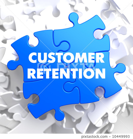 Customer Retention on Blue Puzzle. 10449993
