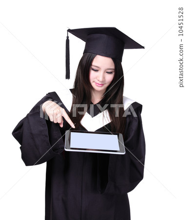 Woman graduate student using tablet pc Woman graduate student using tablet pc 10451528