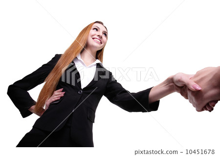 Business woman and man handshake Business woman and man handshake 10451678