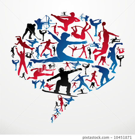 Social media Sports silhouettes Social media Sports silhouettes 10451871