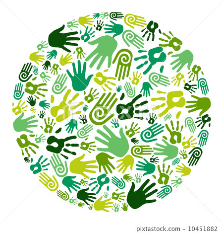 Go green hands circle Go green hands circle 10451882