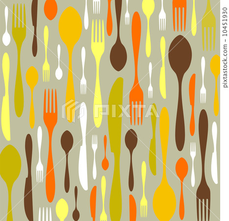 Cutlery pattern - Stock Illustration [10451930] - PIXTA