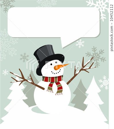 Snowman Christmas with dialogue balloon 10452112