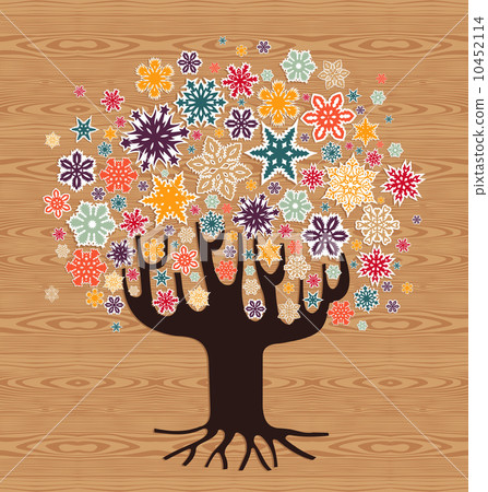 Diversity Christmas winter tree background Diversity Christmas winter tree background 10452114