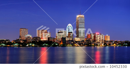 Boston city skyline at dusk 10452330